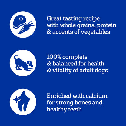 PEDIGREE Vitality+ Dry Food for Adult Dogs, Hearty Beef & Vegetable Flavour, 20kg Bag