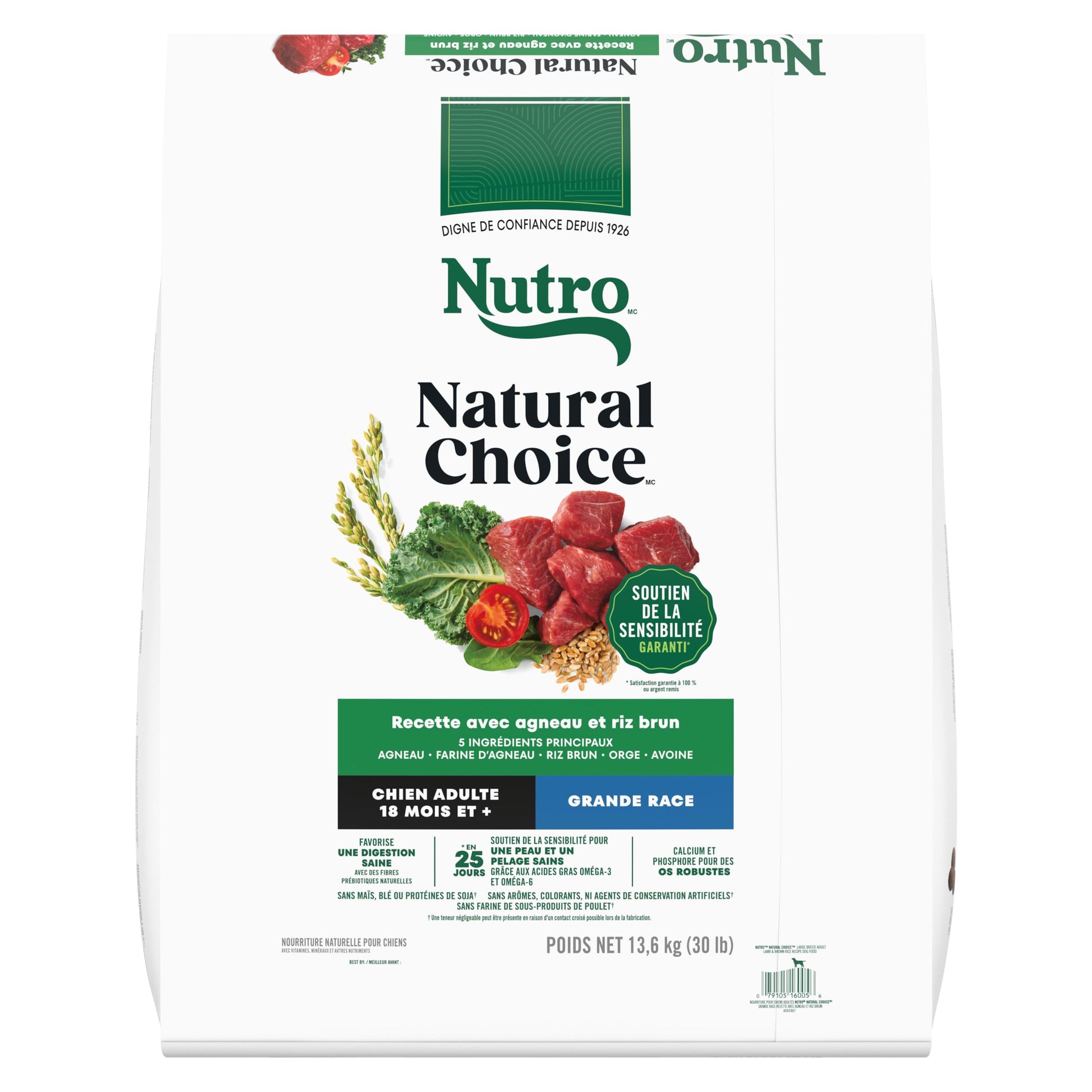 Nutro Natural Choice Adult Dry Dog Food, Lamb Flavour, 13.6kg Nutro