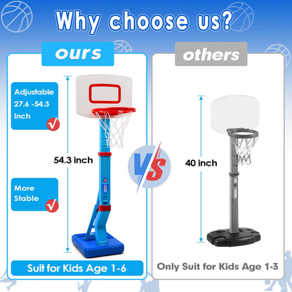 Toddler Basketball Hoop Set, Adjustable Kids Basketball Hoop for Boys Girls 🍁 All In One Marketplace Canada