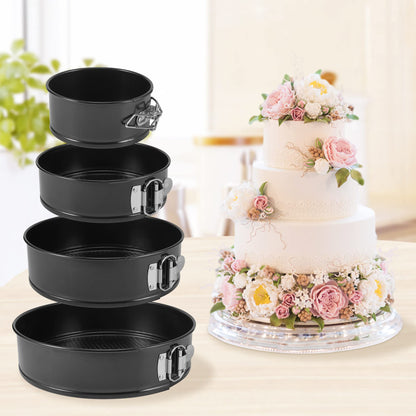isheTao Springform Cake Pan Set of 4 (4” 7” 9” 10”), Black Cheesecake Pan, Round Nonstick Baking Pans Spring Form for Cheesecake, Removable Bottom, Leakproof Bakeware Sets 🍁 All In One Marketplace Canada