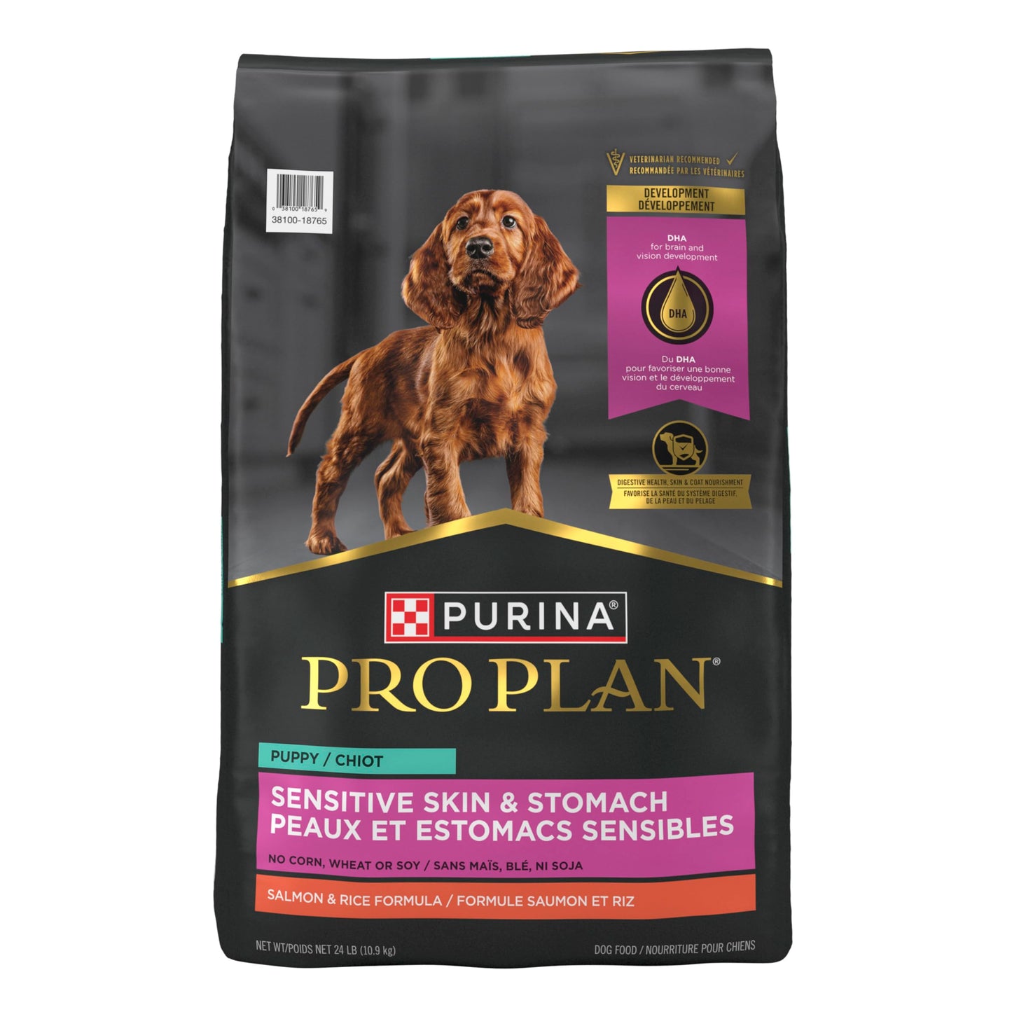 Purina Pro Plan Dry Puppy Food, Development Sensitive Skin & Stomach Salmon & Rice - 10.9 kg Bag (1 Pack) Pro Plan