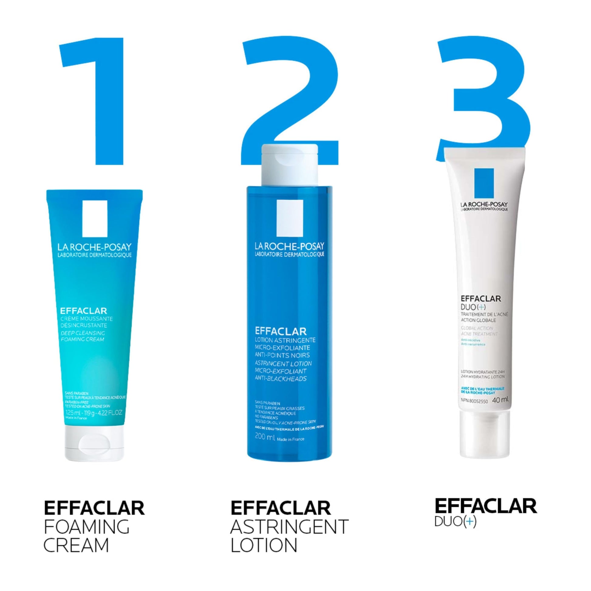 La Roche-Posay Effaclar Daily FOAMING CREAM CLEANSER for Face For Oily to Combination Skin with SALICYLIC ACID and GLYCERIN Sebum and pore minimizer. Paraben-Free, Oil-Free, Alcohol-Free, Non Comedogenic, 125ML La Roche-Posay