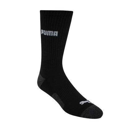 PUMA mens 6 Pack Crew Socks, Black/Grey Logo, 10-13 🍁 All In One Marketplace Canada