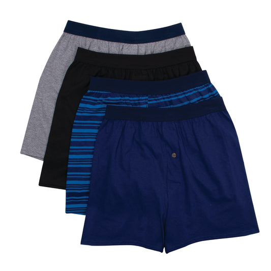 Hanes Men's ComfortSoft Knitboxer Underwear, Pack of 4, Assorted Colours - Available at All In One Marketplace Canada