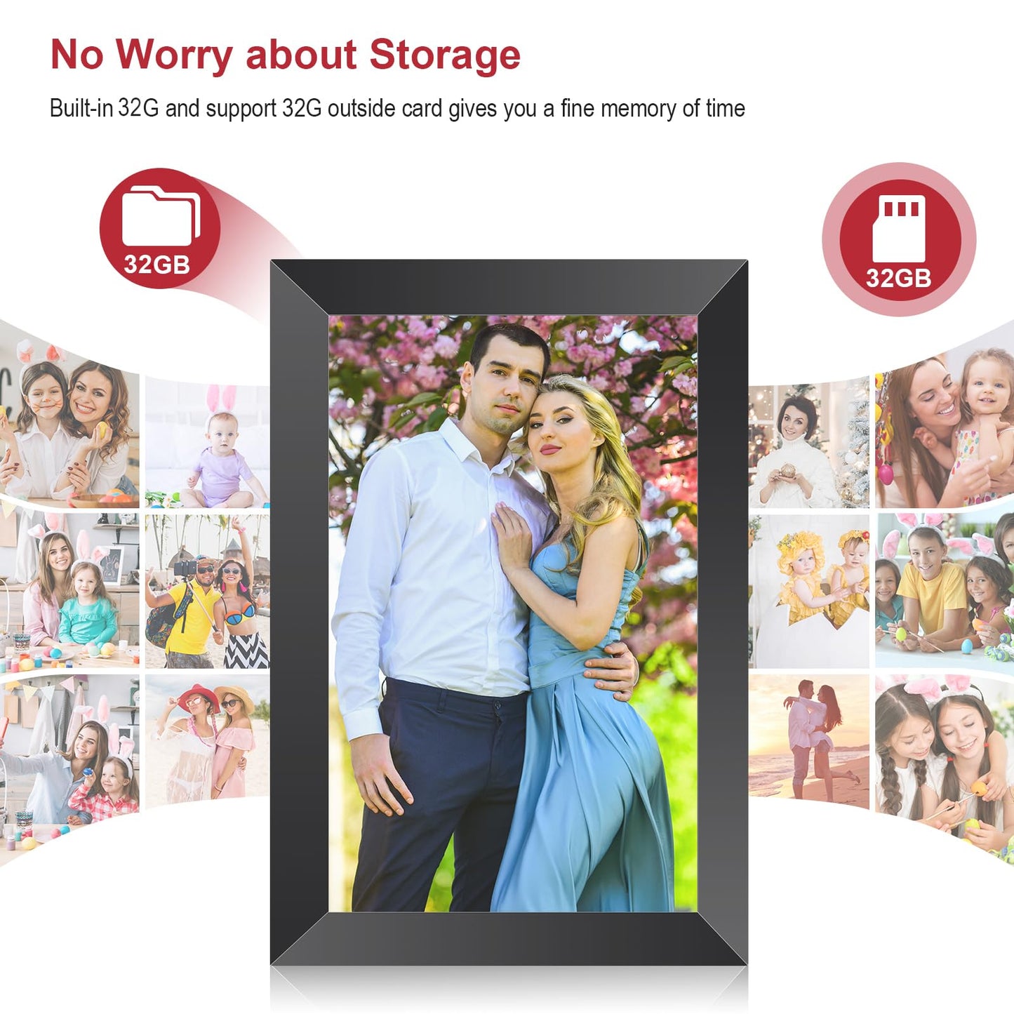 FRAMEO Digital Photo Frame 10.1 Inch, IPS Touch Screen Smart WiFi Digital Picture Frame with 32GB Storage, Wall Mountable, Auto-Rotate, Share Photos and Videos via App from Anywhere - Available at All In One Marketplace Canada