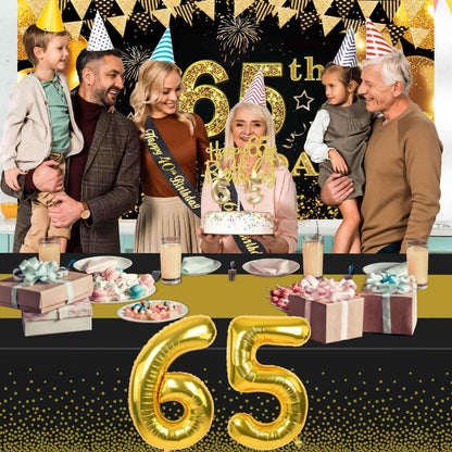 YeohJoy 65th Birthday Decorations for Men Women Black Gold 🍁 All In One Marketplace Canada