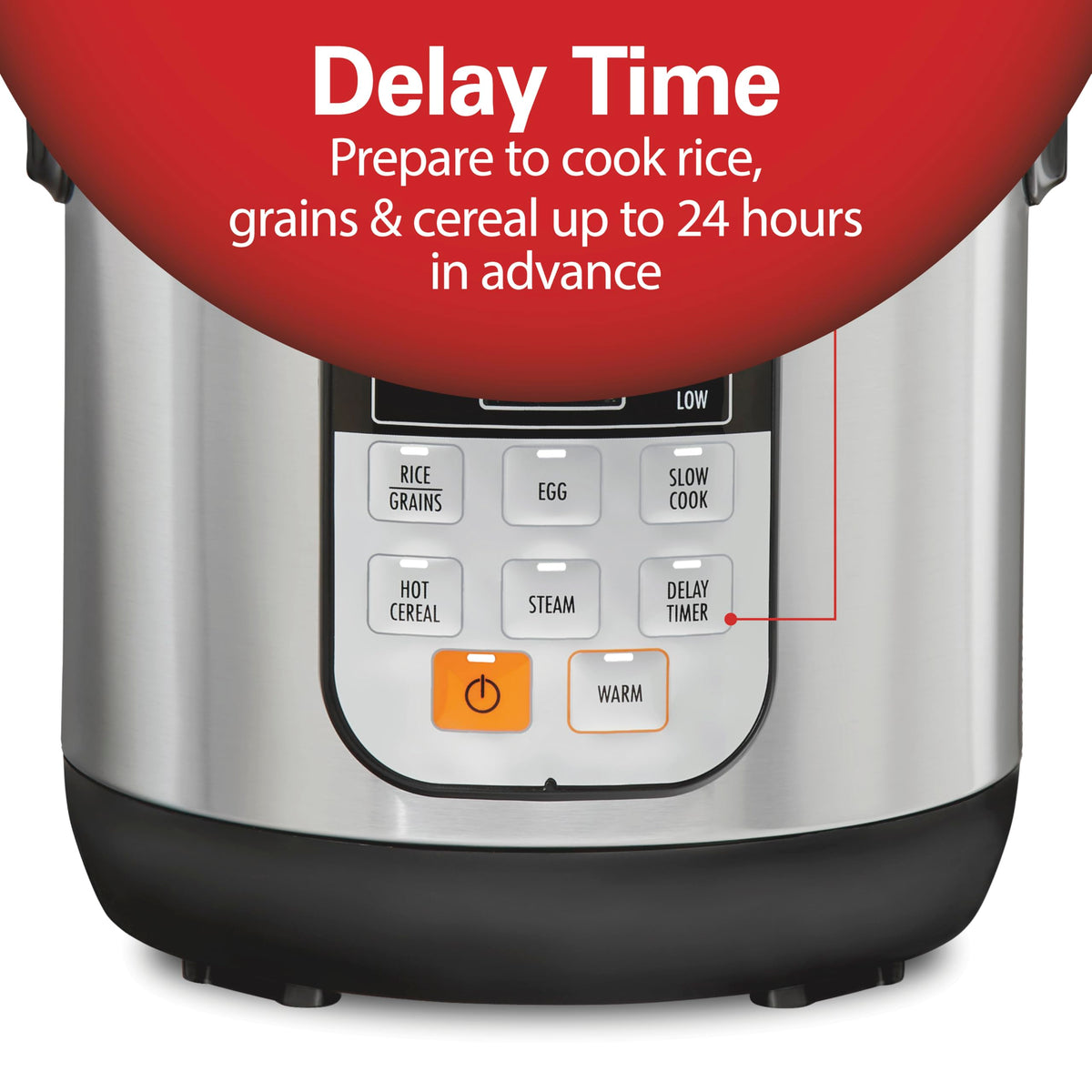 Hamilton Beach Compact Multi Cooker, 1.5 Quart (1.4 L), Stainless Steel, 6 Cups Cooked (3 Cups Uncooked), Rice Cooker, Egg Cooker, Slow Cooker & Food Steamer, Model 37524MN
