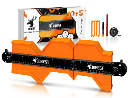 JOREST Connectable Profile Gauge Christmas Gift Ideas 10+5 Inch, Stocking Stuffers for Men Dad Husband Him, Contour Duplicator with Lock, Shape Outline Tool, Woodworking Tile Flooring, Angle Measuring 🍁 All In One Marketplace Canada