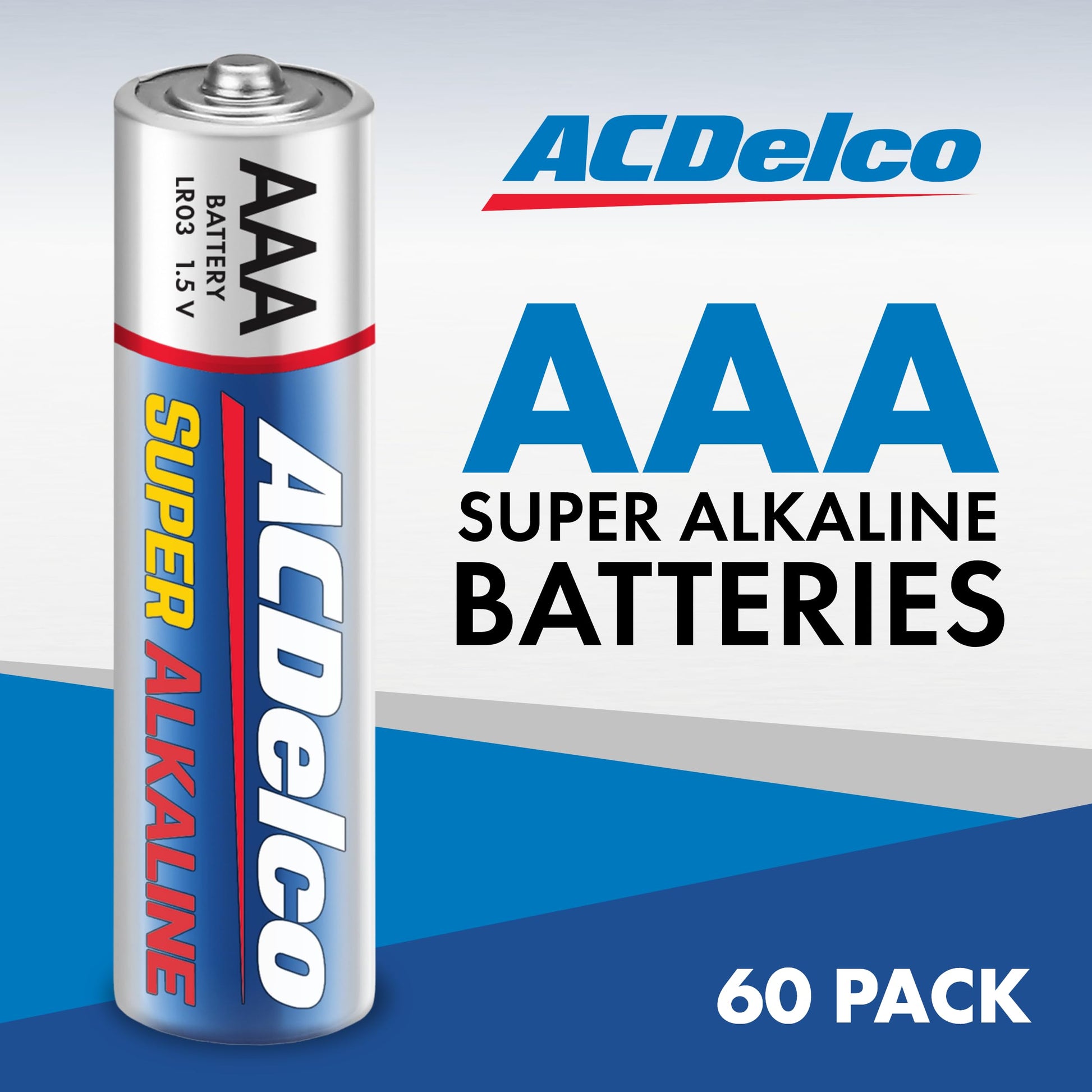 ACDelco 60-Count Triple AAA Batteries, Maximum Power Super Alkaline Battery for Home and Office, 10-Year Shelf Life, Reclosable Packaging Powermax