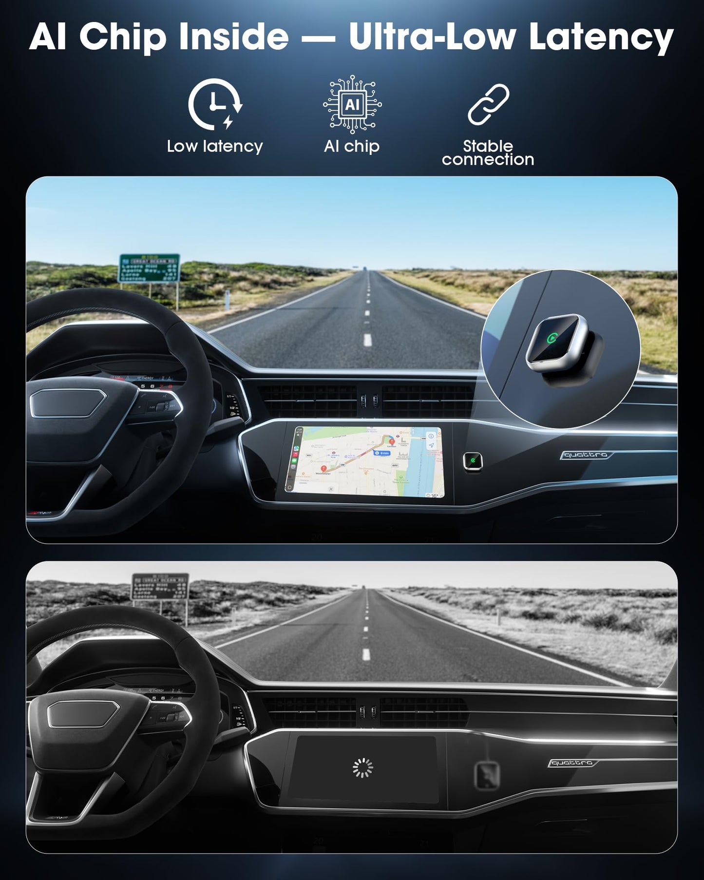Wireless CarPlay Adapter 2025 Upgrades Wired CarPlay to Wireless, Seamless, Fast, Stable, Automatic Connection, Suitable for 2016 and Later Cars Apple's Car Play Adapter, Supports GPS