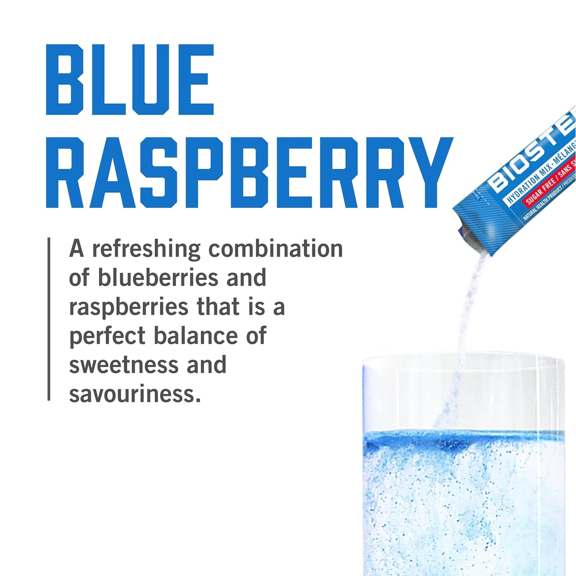 BioSteel Zero Sugar Sports Hydration Mix Variety Pack - Mixed Berry, Rainbow Twist & Blue Raspberry, 30 Packets