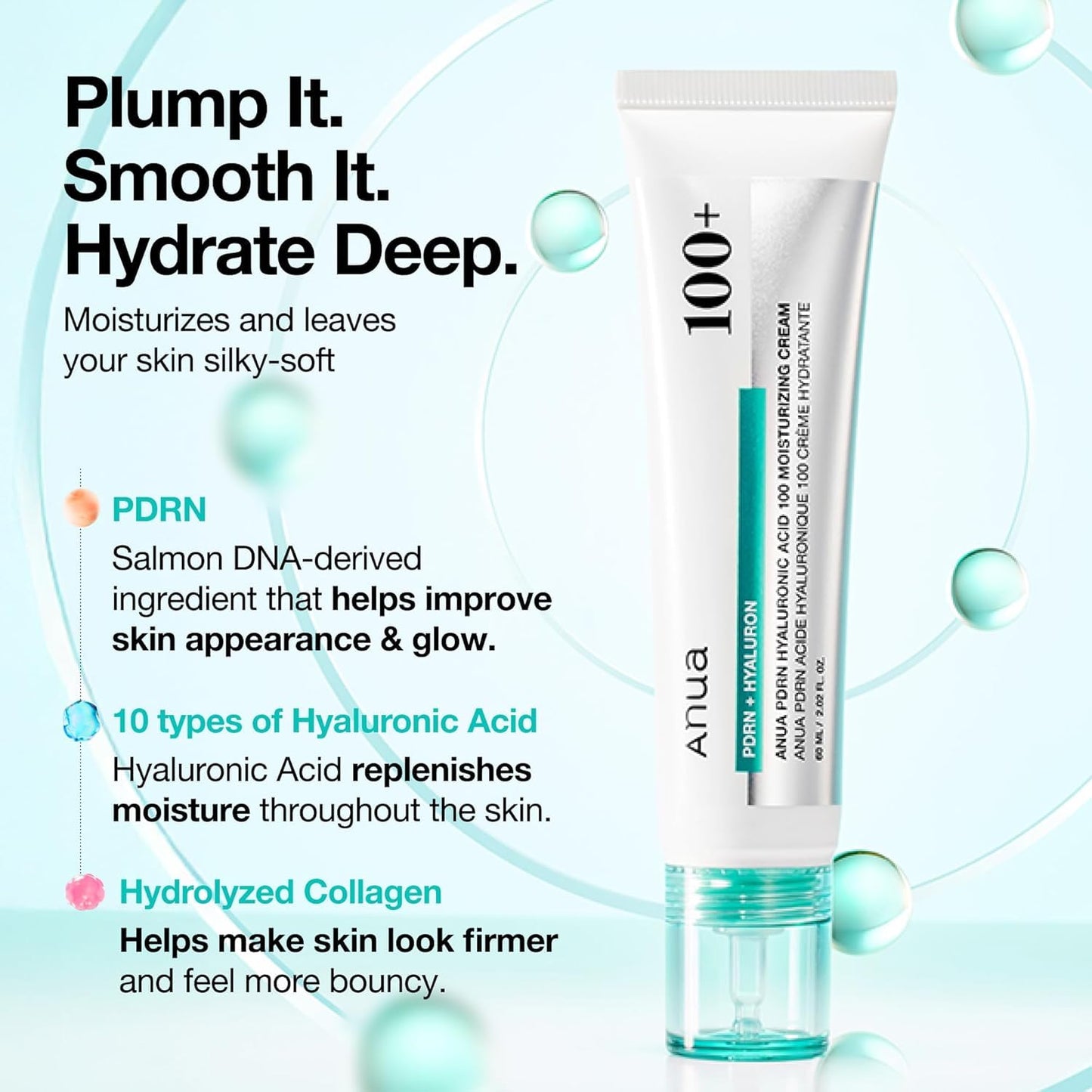 Anua PDRN Hyaluronic Acid Facial Moisturizer, Moisture Cream, 60ml - Available at All In One Marketplace Canada