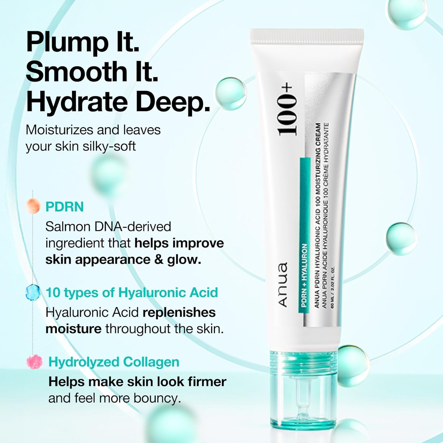 Anua PDRN Hyaluronic Acid Facial Moisturizer, Moisture Cream, 60ml - Available at All In One Marketplace Canada
