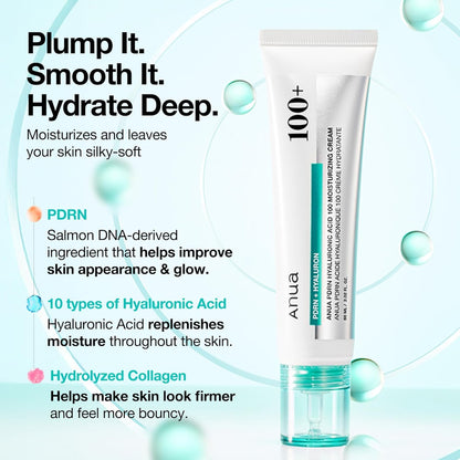 Anua PDRN Hyaluronic Acid Facial Moisturizer, Moisture Cream, 60ml - Available at All In One Marketplace Canada