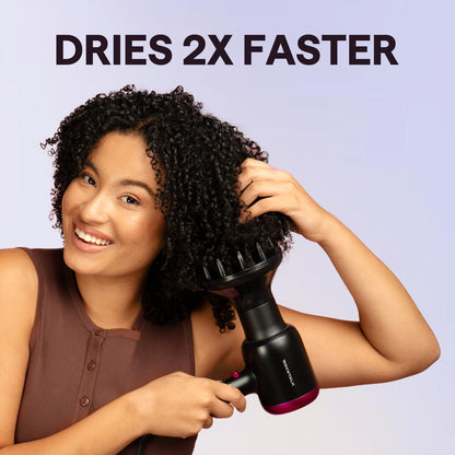 Wavytalk Hair Dryer with Diffuser, Blown Away Ionic Hair Dryer for Curly Hair, 1875W Fast Drying Blow Dryer with Ceramic Technology, 3 Attachments for All Hair Types, Light and Quiet, Muted Black - Available at All In One Marketplace Canada