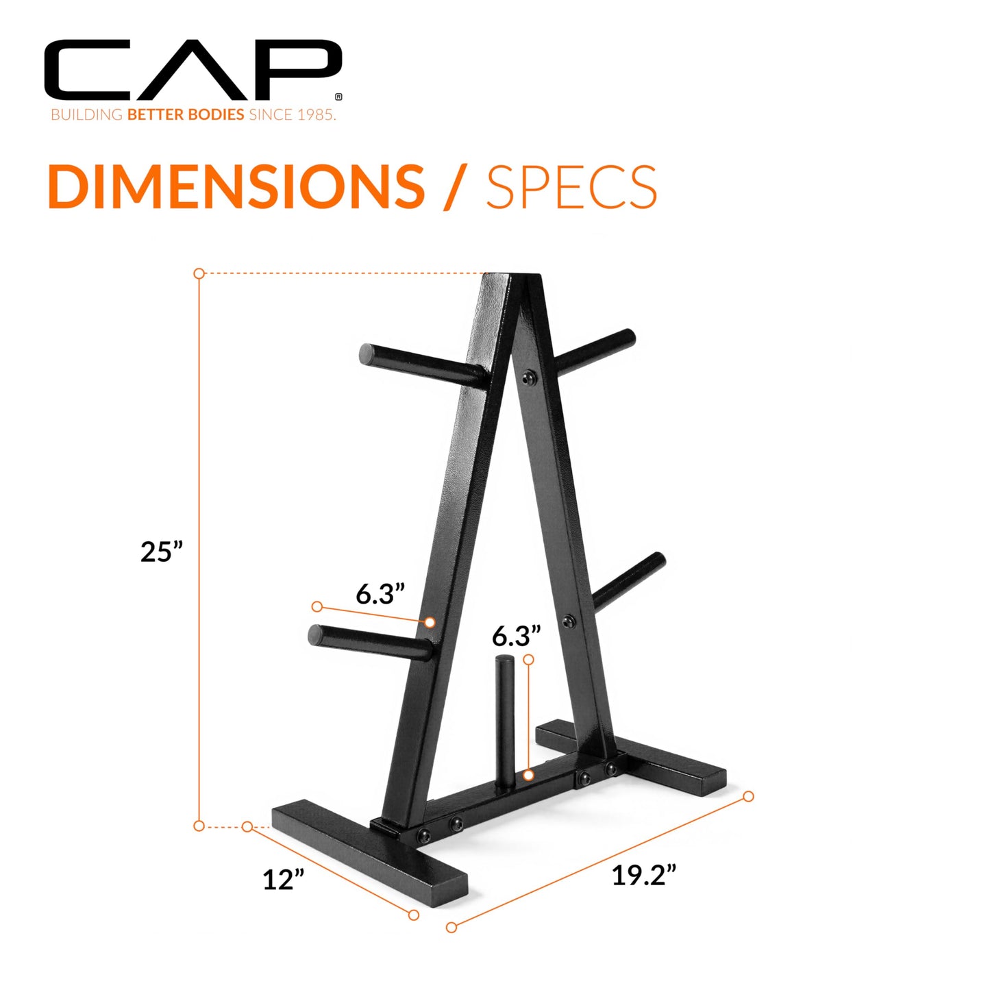 CAP Barbell 1-Inch Standard Weight Plate Rack | Black CAP