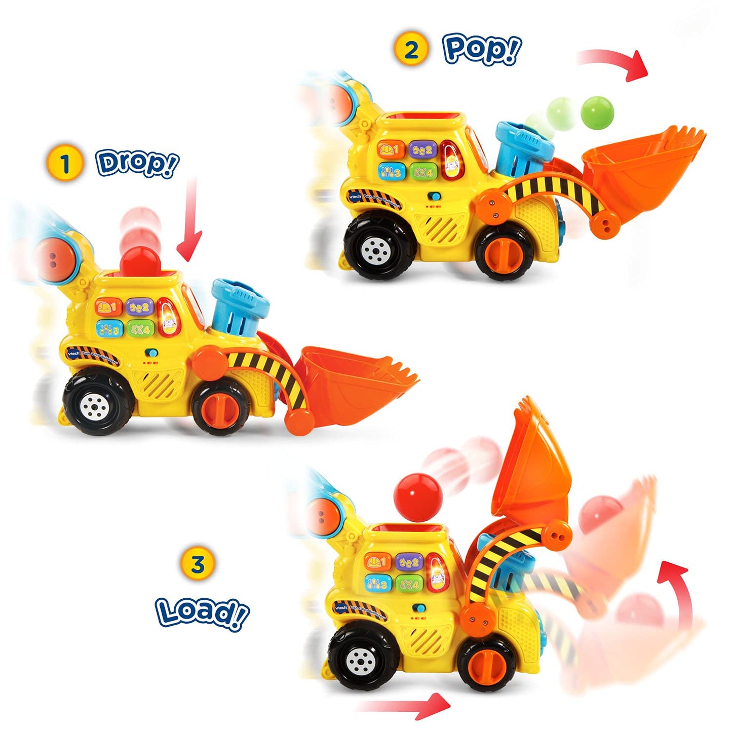 VTech Pop-a-Balls Push & Pop Bulldozer - English Version 🍁 All In One Marketplace Canada