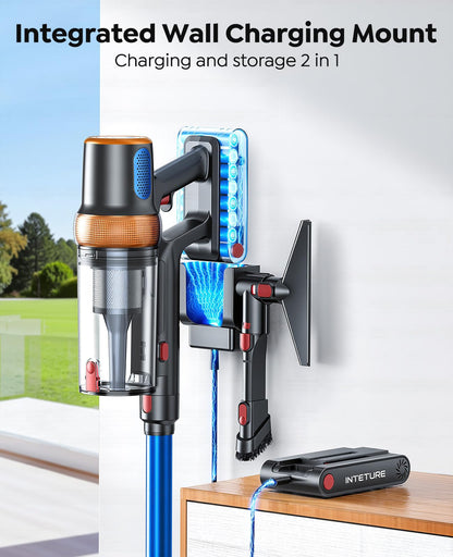 INTETURE Cordless Vacuum Cleaner, 650W 55KPA 70Mins (ECO) Vacuum Cleaners with LED Display, Self-Standing Cordless Vacuum, Anti-Tangle, Rechargeable Stick Vacuum for Home/Pet Hair/Carpet - Available at All In One Marketplace Canada