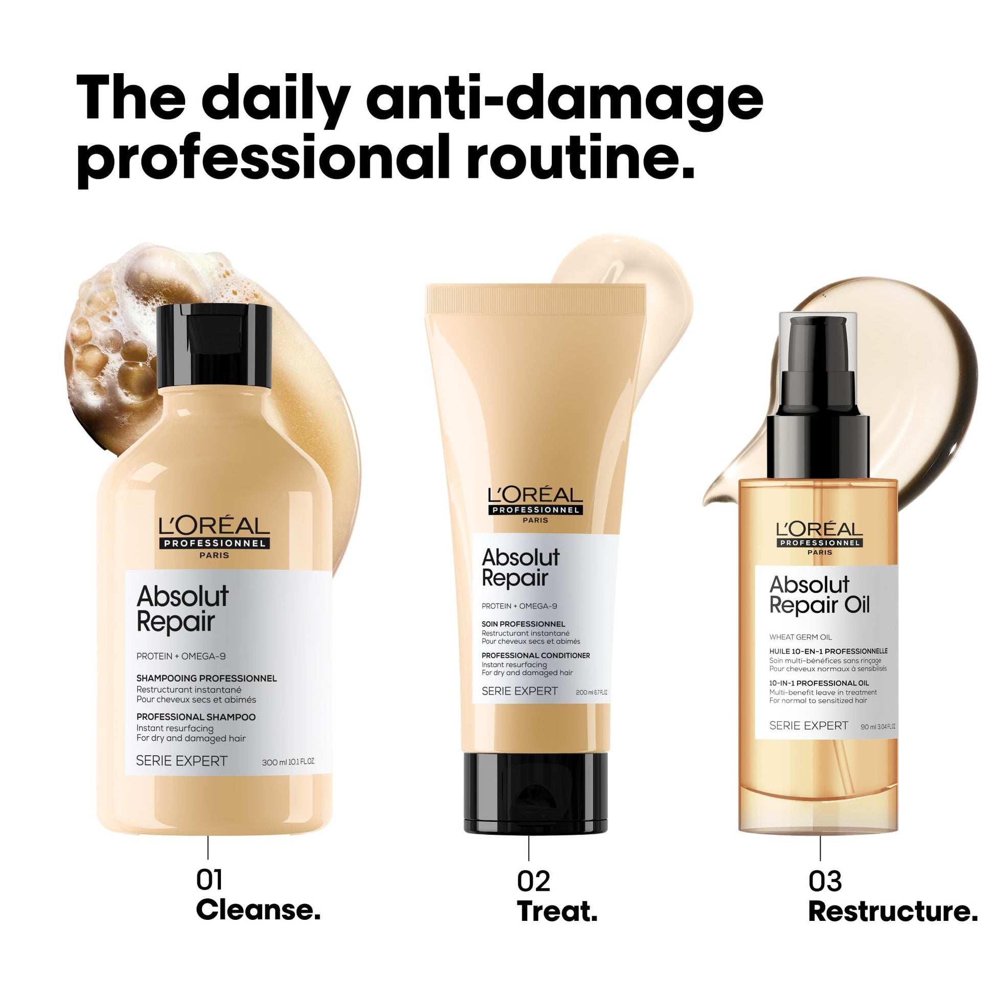 L'Oreal Professionnel Absolut Repair Conditioner, Resurfacing Conditioner for Dry & Damaged Hair, With Protein & Omega 9 - Available at All In One Marketplace Canada