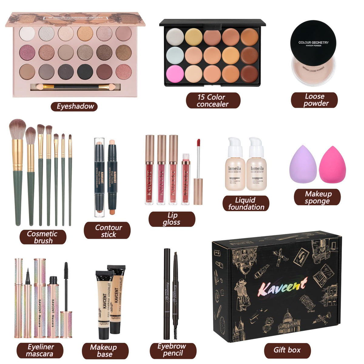 Makeup Kit for Women Full Kit Makeup Sets for Teens Makeup Gift Set for Women Teen Girls Eyeshadow Palette Lip Gloss Make up Gift Set for Christmas 🍁 All In One Marketplace Canada