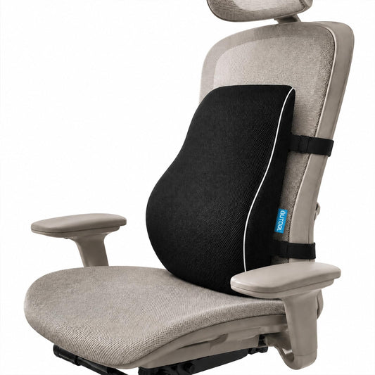 QUTOOL Lumbar Support Pillow for Office Chair, High-Density Memory Foam Back Cushion with Dual Adjustable Straps, Breathable 3D Mesh Cover, Ergonomic Back Support for Everyday Sitting - Available at All In One Marketplace Canada