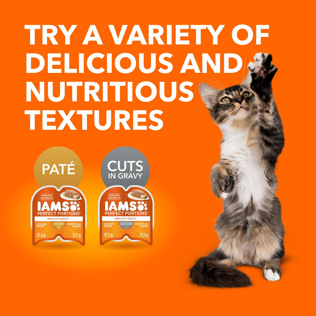 IAMS Perfect PORTIONS Adult Wet Cat Food, Chicken & Tuna, 75g (12 Pack)