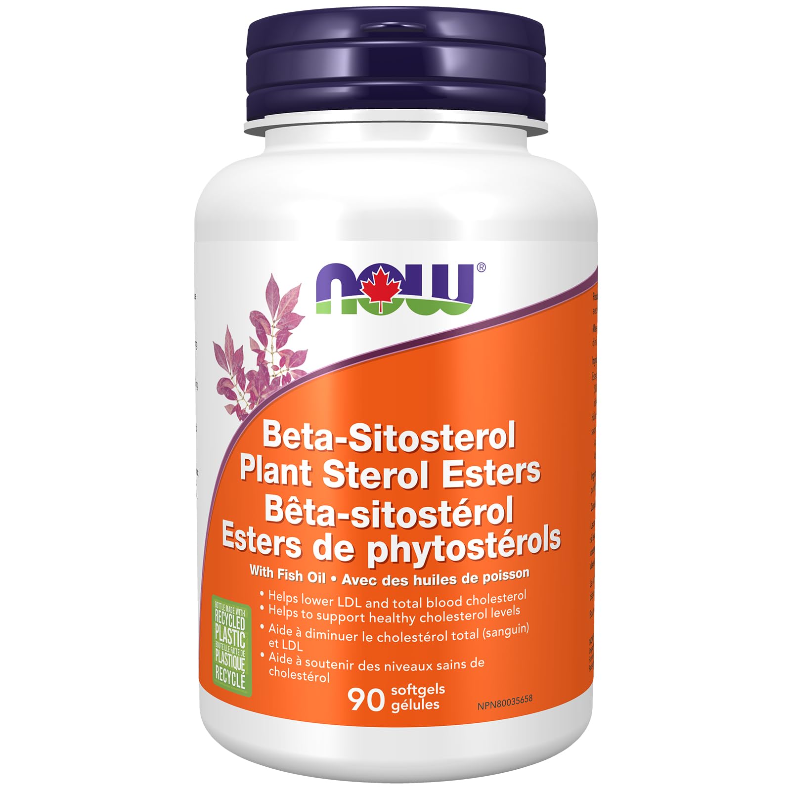 NOW Supplements, Beta-Sitosterol Plant Sterols with CardioAid-S Plant Sterol Esters and Added Fish Oil, 90 Softgels - Available at All In One Marketplace Canada