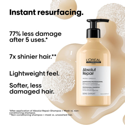 L'Oréal Professionnel Absolut Repair Shampoo Refill, Damaged Hair, 500 mL L'Oréal Professionnel Paris
