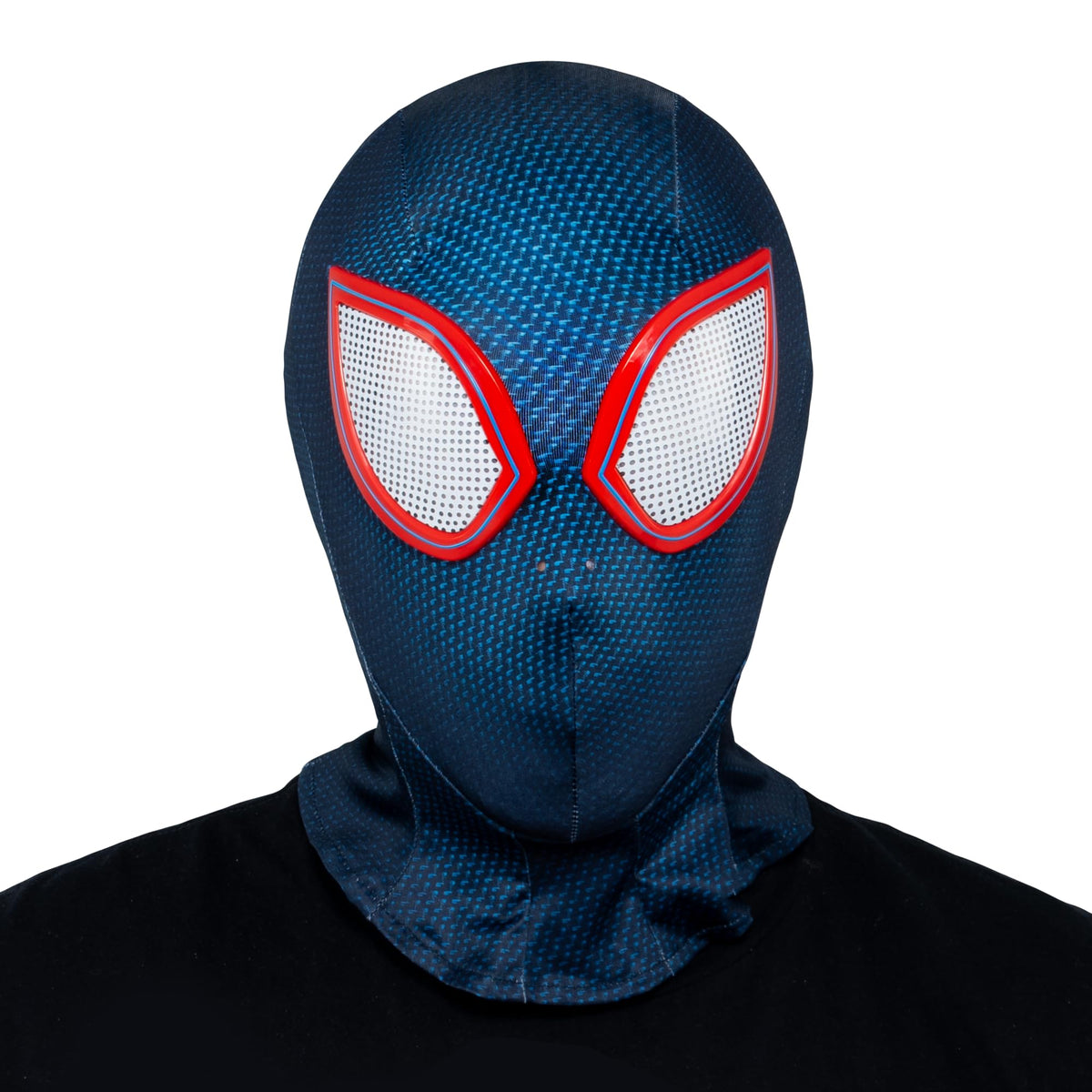 MARVEL Miles Morales Official Youth Zentai Halloween Costume Accessory - Deluxe Two-Way Stretch Spandex Mask with Molded Eyes