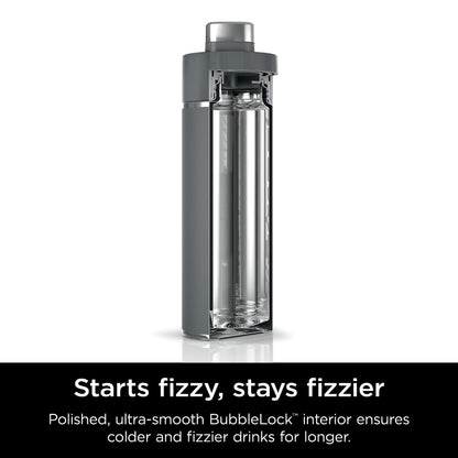 Ninja Thirsti 24oz Travel Bottle for Sparkling Drinks, Fizzier Longer, Leak Proof, 24 Hours Cold, Dishwasher Safe, Insulated Tumbler, Grey, DW2401CGY (Canadian Version)