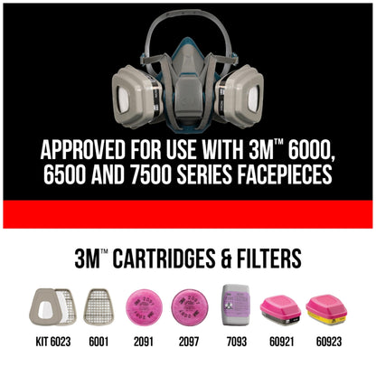 3M P100 Replacement Cartridges for Multi-purpose Respirator, Organic Vapour/Acid Gas, 2 Cartridges (1-Pair) 3M