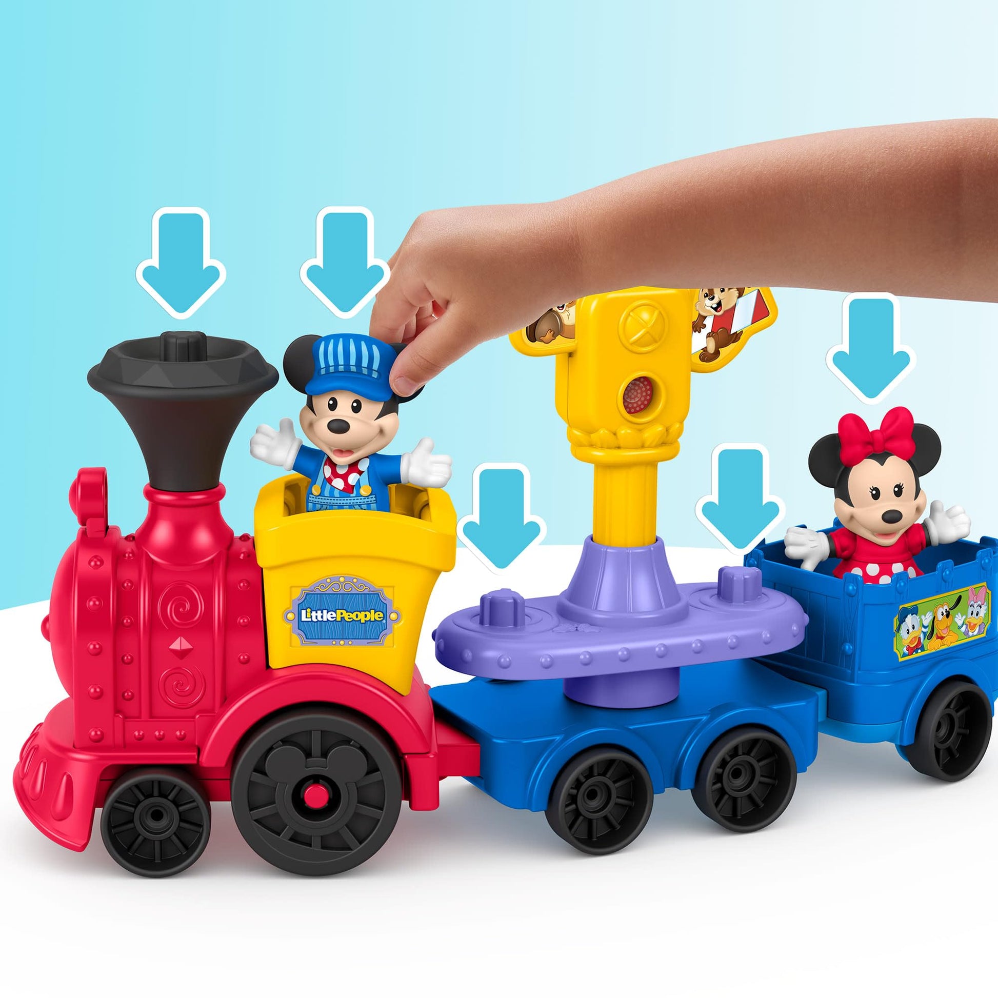 Fisher-Price Little People Toddler Toy Disney Jr Mickey & Minnie Musical Train with 2 Figures for Pretend Play Kids Ages 18+ Months Fisher-Price