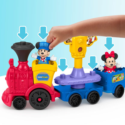 Fisher-Price Little People Toddler Toy Disney Jr Mickey & Minnie Musical Train with 2 Figures for Pretend Play Kids Ages 18+ Months Fisher-Price