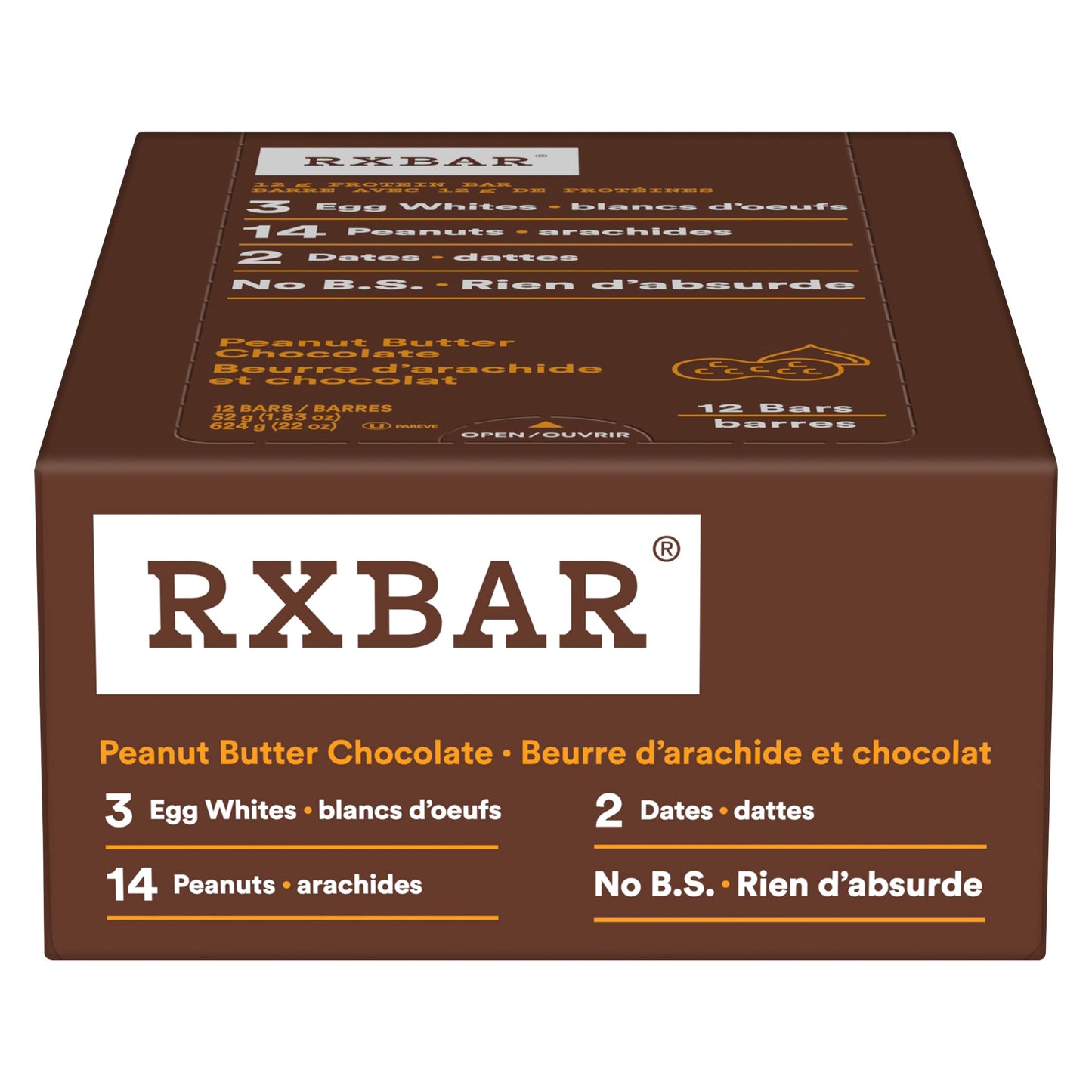 RXBAR Peanut Butter Chocolate Protein Bars - 12 Pack (52g each)