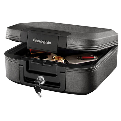 SentrySafe Fireproof and Waterproof Safe Box with Key Lock, Fire and Water Chest Safe for Home, 0.28 Cubic Feet, 6.6 x 15.4 x 14.3 Inches, CFW20201, Dark Grey SentrySafe