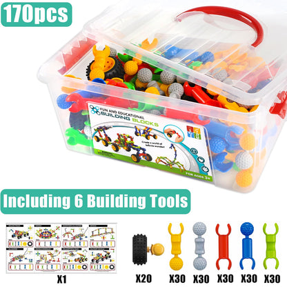 170 Pcs STEM Building Blocks Toys for Kids Ages 4-8, Birthday Gifts Boys 🍁 All In One Marketplace Canada