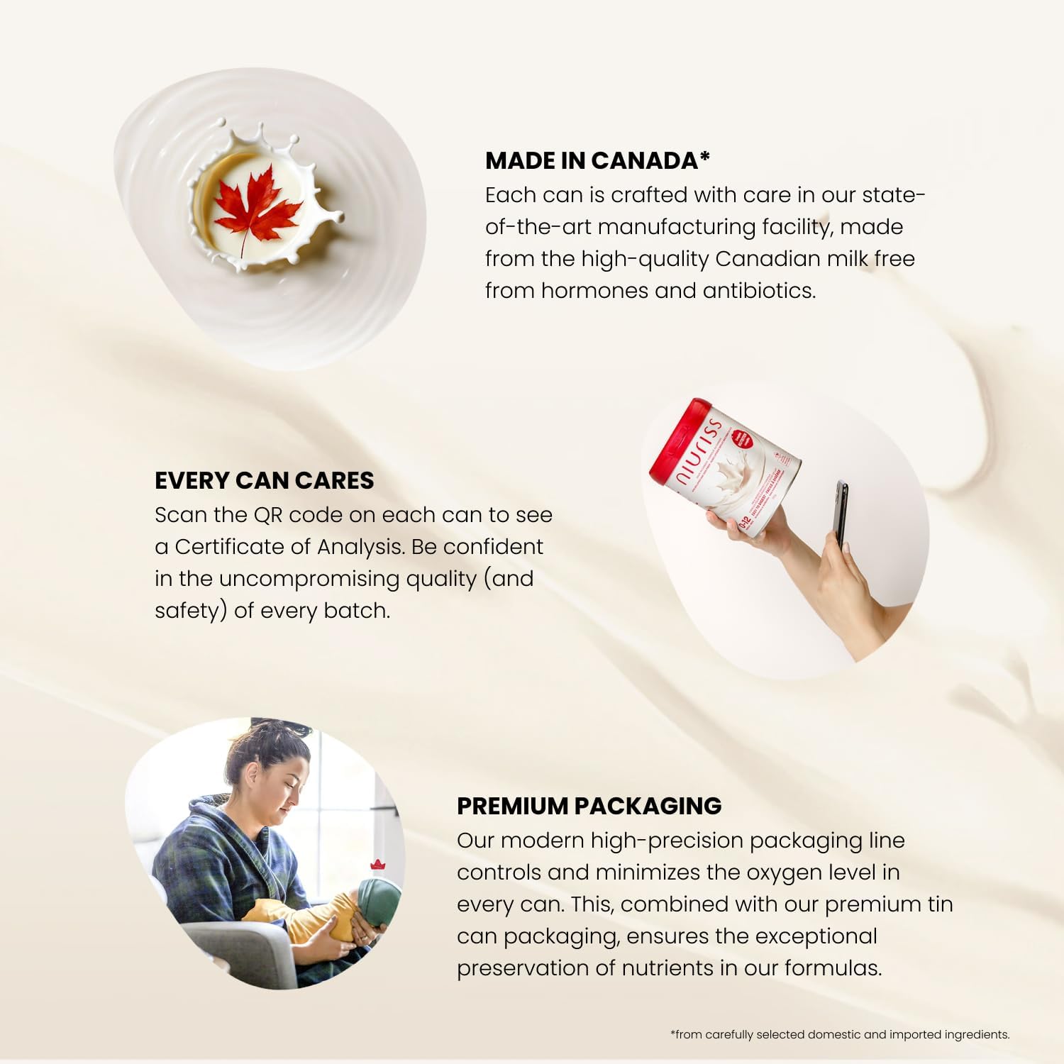 NIURISS Infant Formula – Canadian-Made with OPO Lipids, GOS Fiber & Canadian Milk – 700g (0-12 Months)