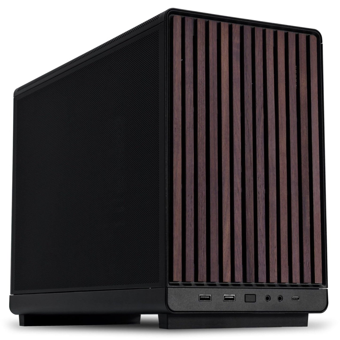 Lian Li A3-mATX-WD-26.3L Micro Form Factor Chassis-No Fans Included-Supports 360mm AIO-Modularity Design-for M-ATX, ITX Motherboard-DAN Cases Collaboration-Wood Front Panel-Black (A3X-WD) Lian Li