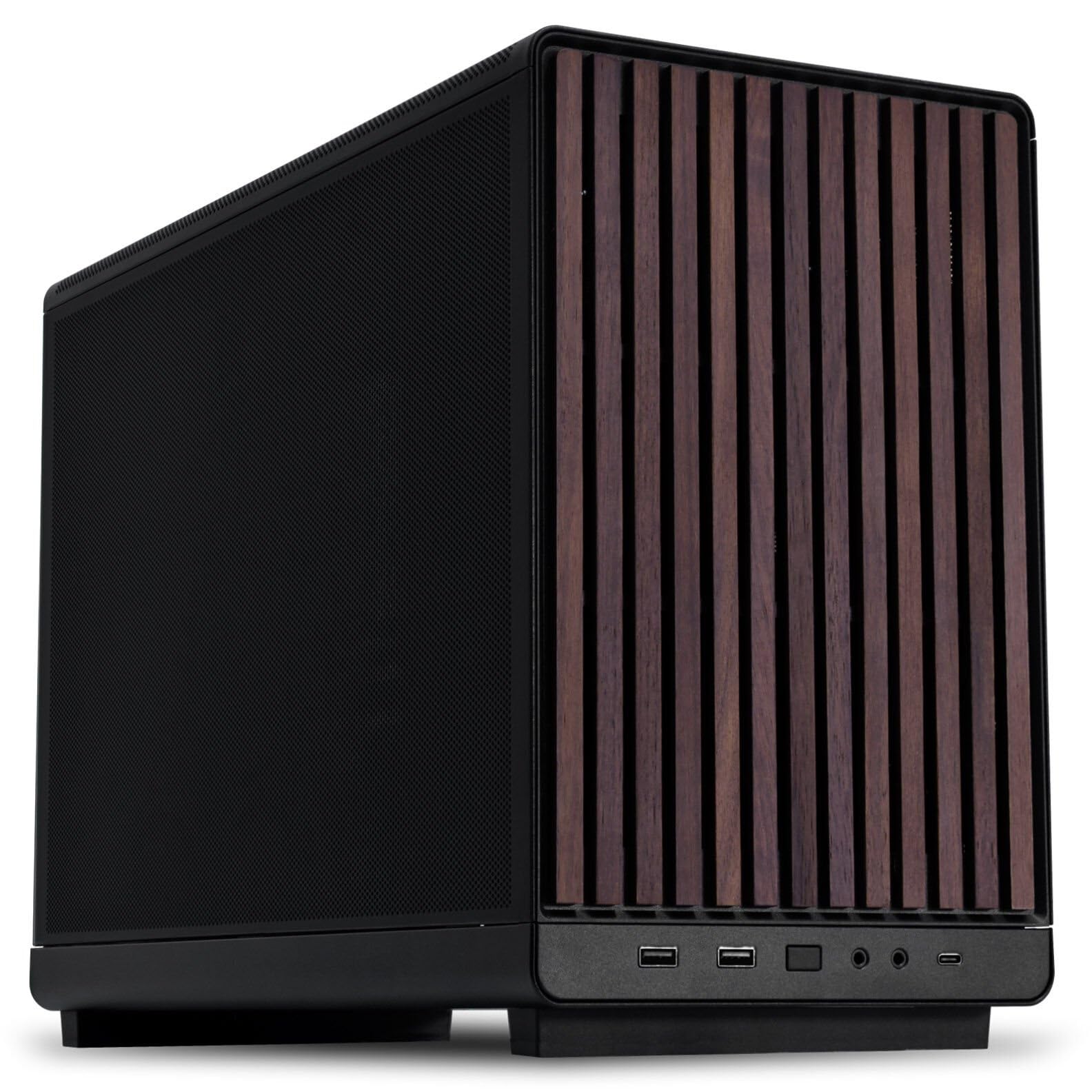 Lian Li A3-mATX-WD-26.3L Micro Form Factor Chassis-No Fans Included-Supports 360mm AIO-Modularity Design-for M-ATX, ITX Motherboard-DAN Cases Collaboration-Wood Front Panel-Black (A3X-WD) Lian Li
