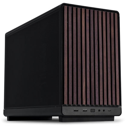 Lian Li A3-mATX-WD-26.3L Micro Form Factor Chassis-No Fans Included-Supports 360mm AIO-Modularity Design-for M-ATX, ITX Motherboard-DAN Cases Collaboration-Wood Front Panel-Black (A3X-WD) Lian Li