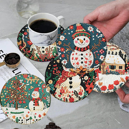 8 PCS Diamond Art Coasters Christmas Snowman 🍁 All In One Marketplace Canada