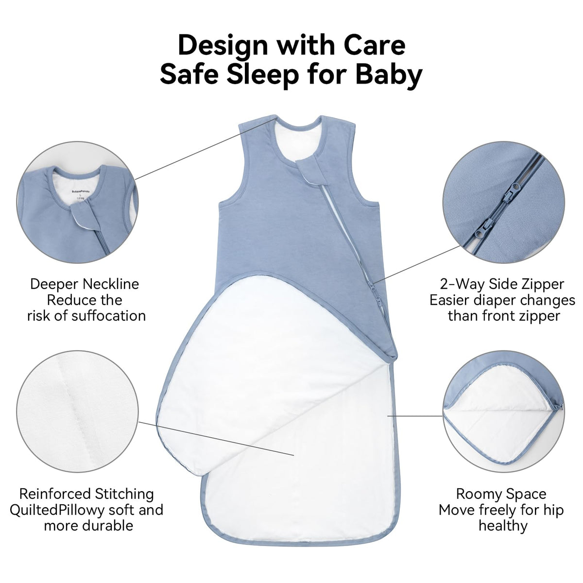 BubblePanda Bamboo Sleep Sack 18-24 Months 2.5 Tog Toddler Winter Warms 🍁 All In One Marketplace Canada