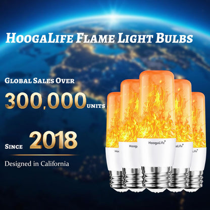 HoogaLife Flame Light Bulbs, Warm Flickering Light Bulbs Effect of Real Fire, E26 Flame Light Bulb for Christmas, Halloween, Party Patio Porch Home Holiday Indoor & Outdoor Decorations-2 Pack 🍁 All In One Marketplace Canada