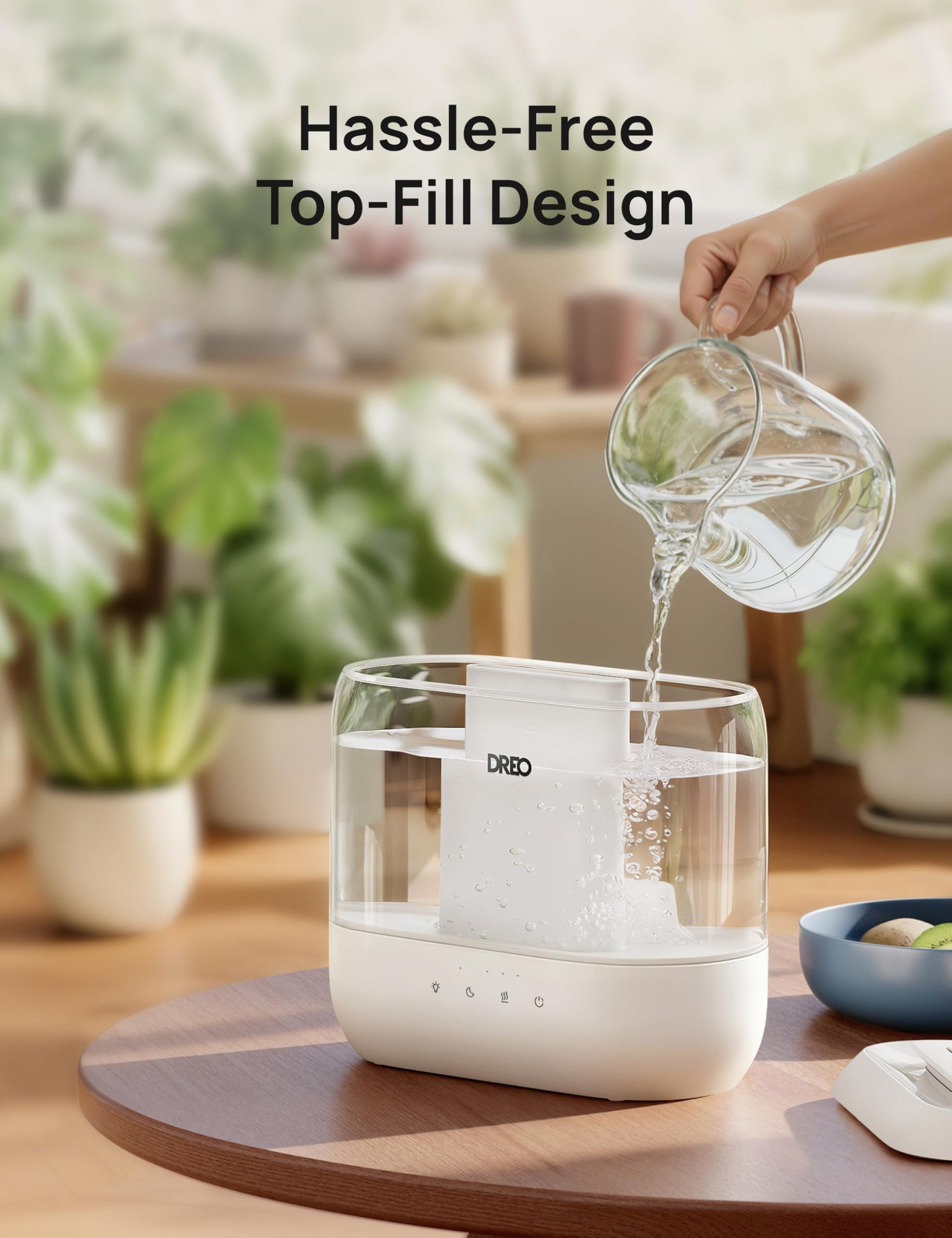 DREO Humidifiers for Bedroom, 4L Top Fill for Large Room, 36H Runtime [Ultra-Strong Mist Output] Quiet Cool Mist Air Humidifier for Baby Nursery, Plants, Indoor, Night Light, Easy to Clean - Available at All In One Marketplace Canada