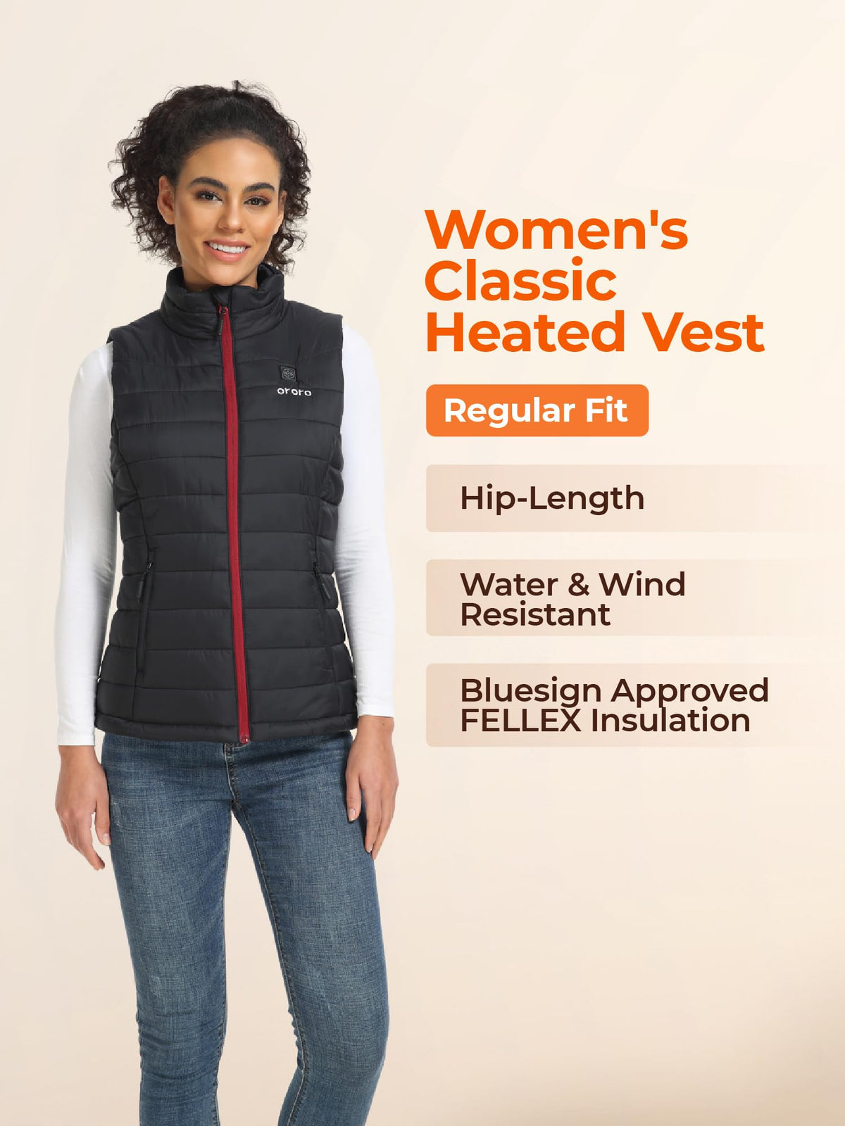 ororo Women Heated Vest, Lightweight Layering for Daily Winter Commuting (Neutral Black, M) 🍁 All In One Marketplace Canada