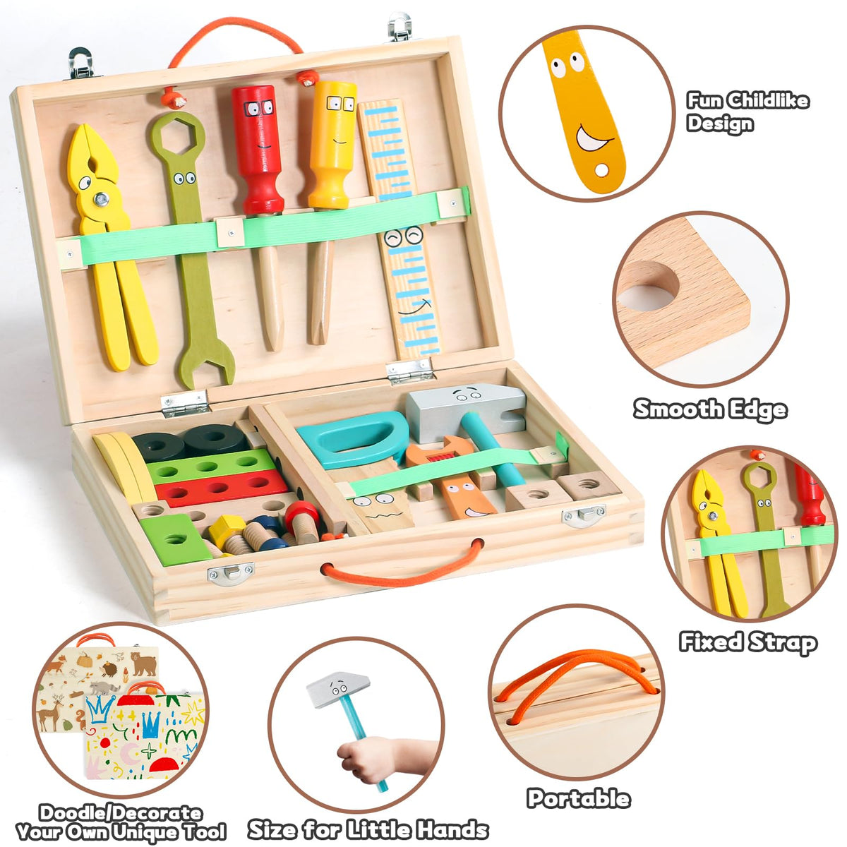 TONZE Kids Tool Set for Boys 3-5, Wooden Building Toy Gift Set 🍁 All In One Marketplace Canada