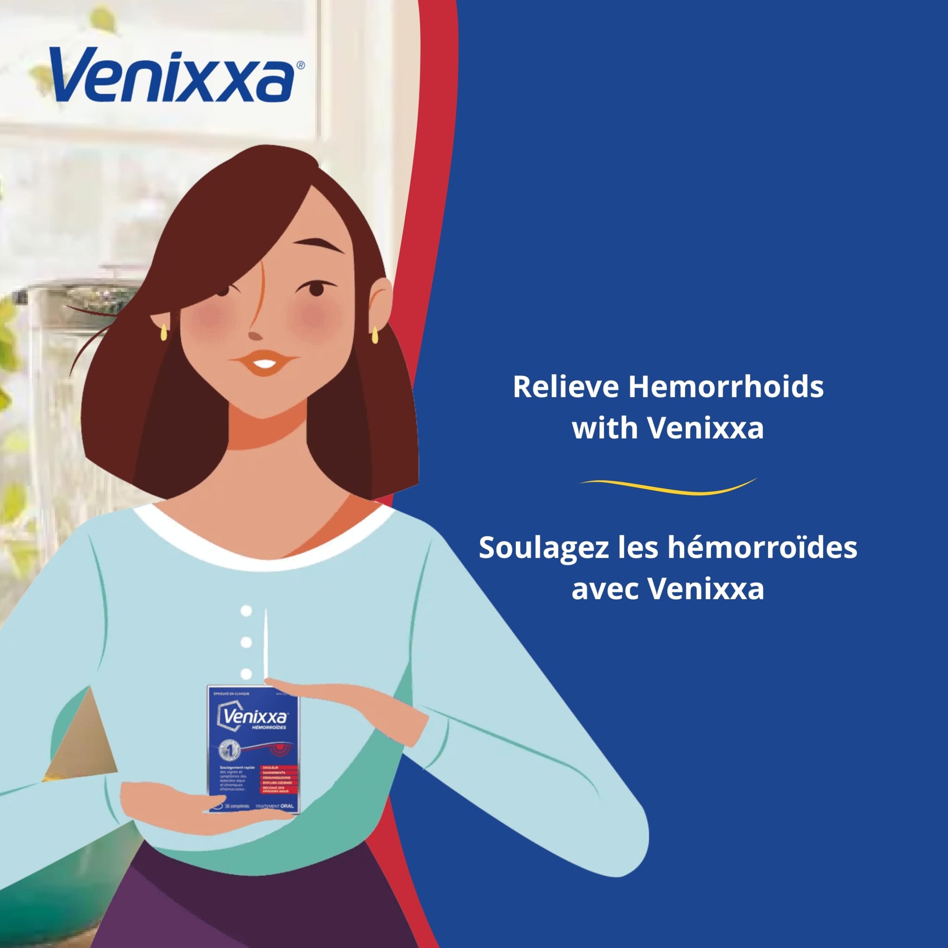 Venixxa Hemorrhoid Oral Treatment, Clinically Proven to Relieve Pain, Bleeding and Itching Associated with Hemorrhoids, 36 Tablets - Available at All In One Marketplace Canada