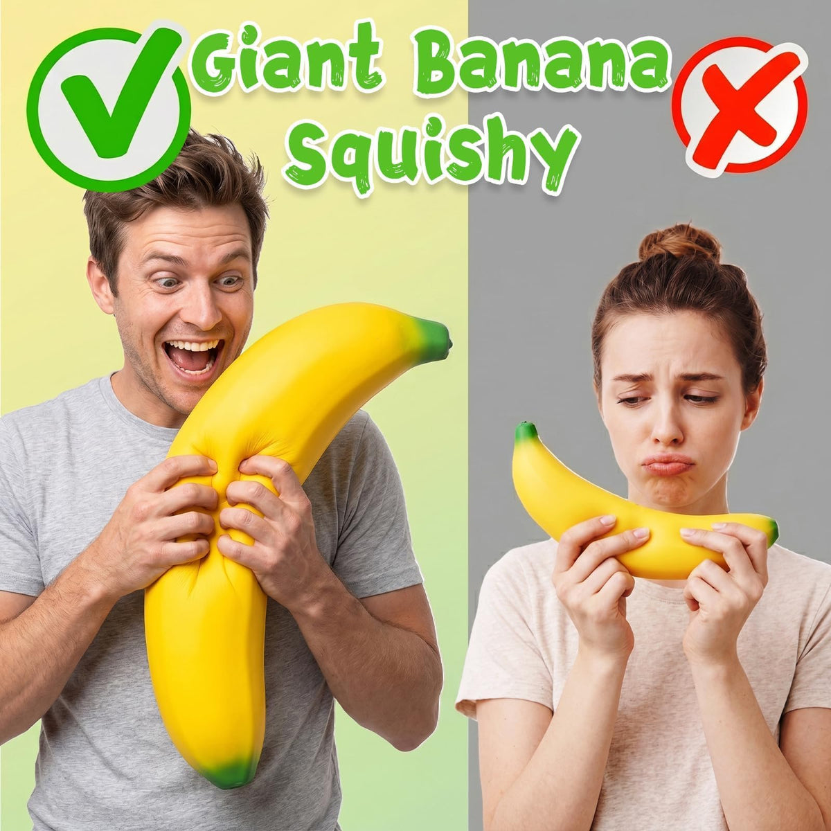 18In Banana Squishy, Jumbo Squishy Banana Giant Big Realistic Banana Moldable,Desktop Decorations,Great for Fun Party Favors Birthday Christmas White Elephant Gifts 🍁 All In One Marketplace Canada