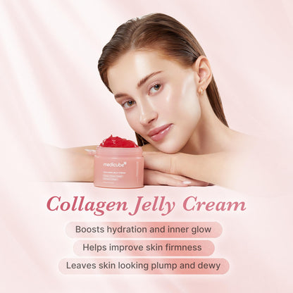 Medicube Collagen Jelly Cream- Niacinamide & Freeze-Dried Hydrolyzed Collagen - Boosts skin's barrier hydration and gives 24h Glow & Lifted Look - Korean skincare (1.69 Fl Oz (Pack of 1)) - Available at All In One Marketplace Canada