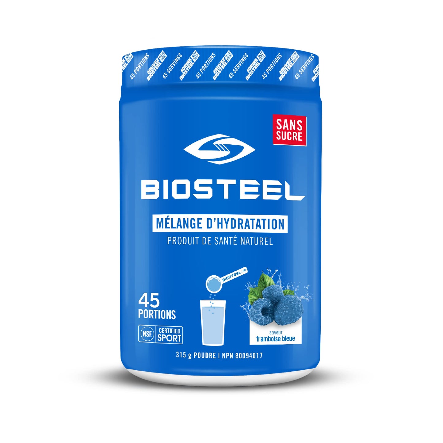 BioSteel Electrolyte Hydration Mix, Blue Raspberry, 45 Servings